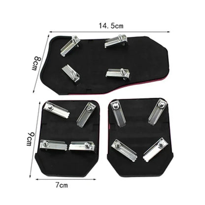 Aluminum Car Pedal Cover Set  Automatic Manual Transmission Gas Foot Covers in Red Silvery, Blue - Stylish Auto Interior