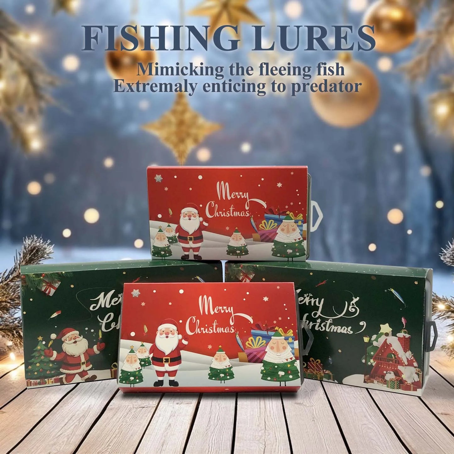 411/366/136/86Pcs of Christmas fishing lure set with storage box,  which is common in salt water and fresh water