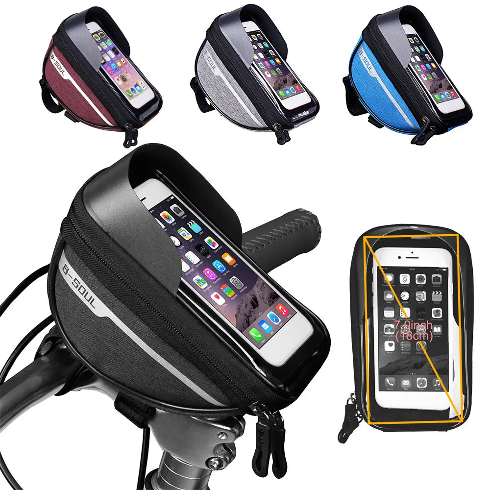 Mountain Bicycle Bag Touch Screen Cycling Handlebar Phone Holder Bag Bike Bags Bicycle Phone Storage Bags Cycling Accessories
