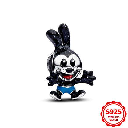 Charms plata de ley Disney Stitch Mickey and Minnie Pendant Beads Fits 3mm Bracelet Necklace For Women Luxury DIY Fine Jewelry