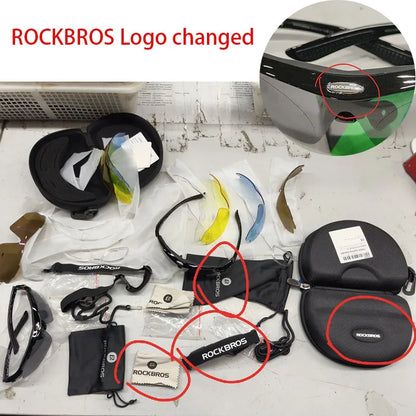 ROCKBROS Cycling Polarized glasses Bike Outdoor Sports Sunglasses MTB Road PC Goggles Eyewear Glasses 5/3 Lens Bicycle Accessory