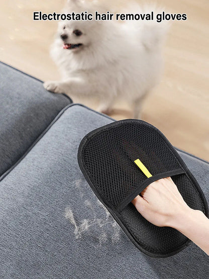 Pet Grooming Gloves Static Dedusting Brush Pet Hair Remover Brush Removing Dog Cat Hair From Sofa Carpet Clothes Tool Supplies