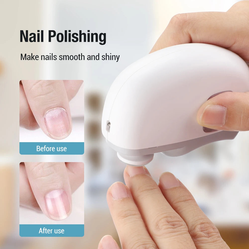 Electric Nail Clipper 2 in 1 Grinding and Polishing with Light Automatic Nail Trimmer Rechargeable Nail Cutter Manicure