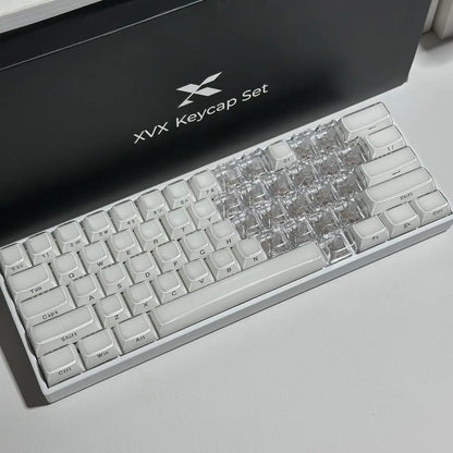 20pcs 1U Keycaps with Unique Cats Head MAO Transparent Keycap Comfort Typing PBT No Engraved Keycap DIY Keyboards For Aula Ajazz