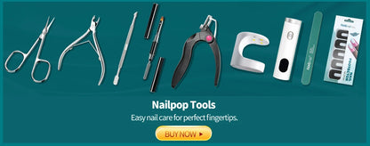 Nailpop Nail Cuticle Scissors Stainless Steel Manicure Pedicure Trimmer and Pusher Silver Dead Skin Scissor Nipper Clipper Tool
