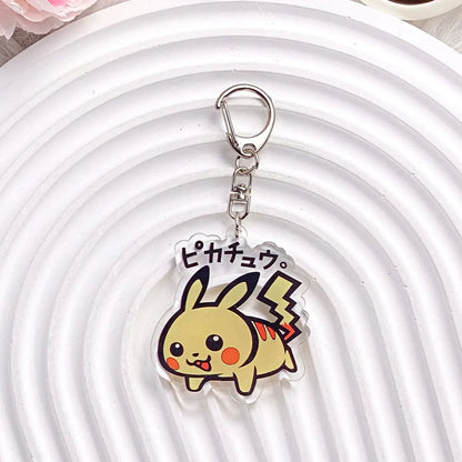 1/12PCS Pokémon Characters Pikachu Bulbasaur Acrylic Keychain Bag Charms Accessories Backpack Pendant Key Holder Friend Gifts