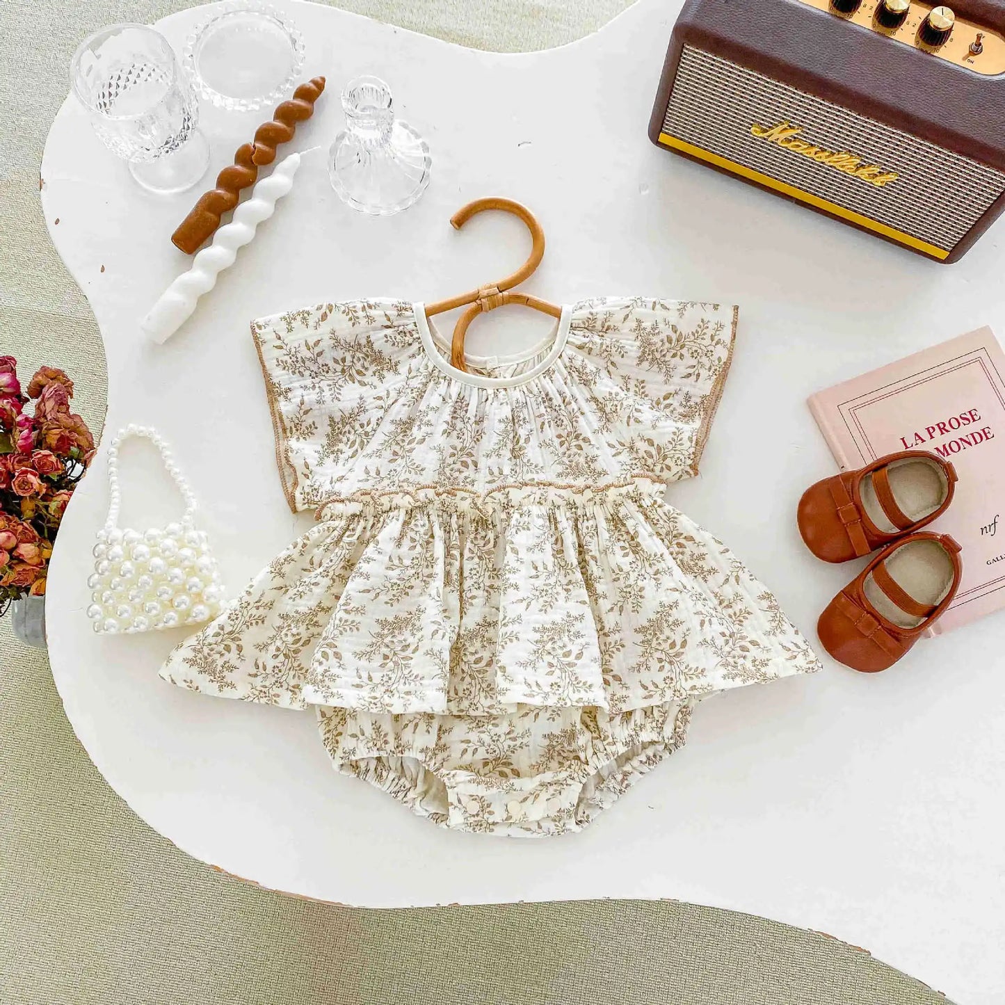 0-24M Baby Clothes Summer Baby Girl Bodysuit Floral New Female Baby Small Flying Sleeve Romper Dress Newborn One-piece Jumpsuit