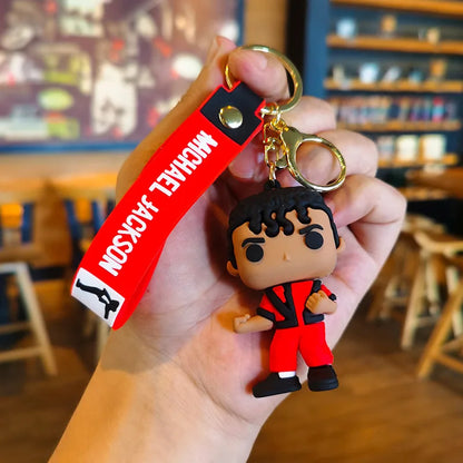 Michael Jackson Keychain Music Idol Doll Machine Key Chain