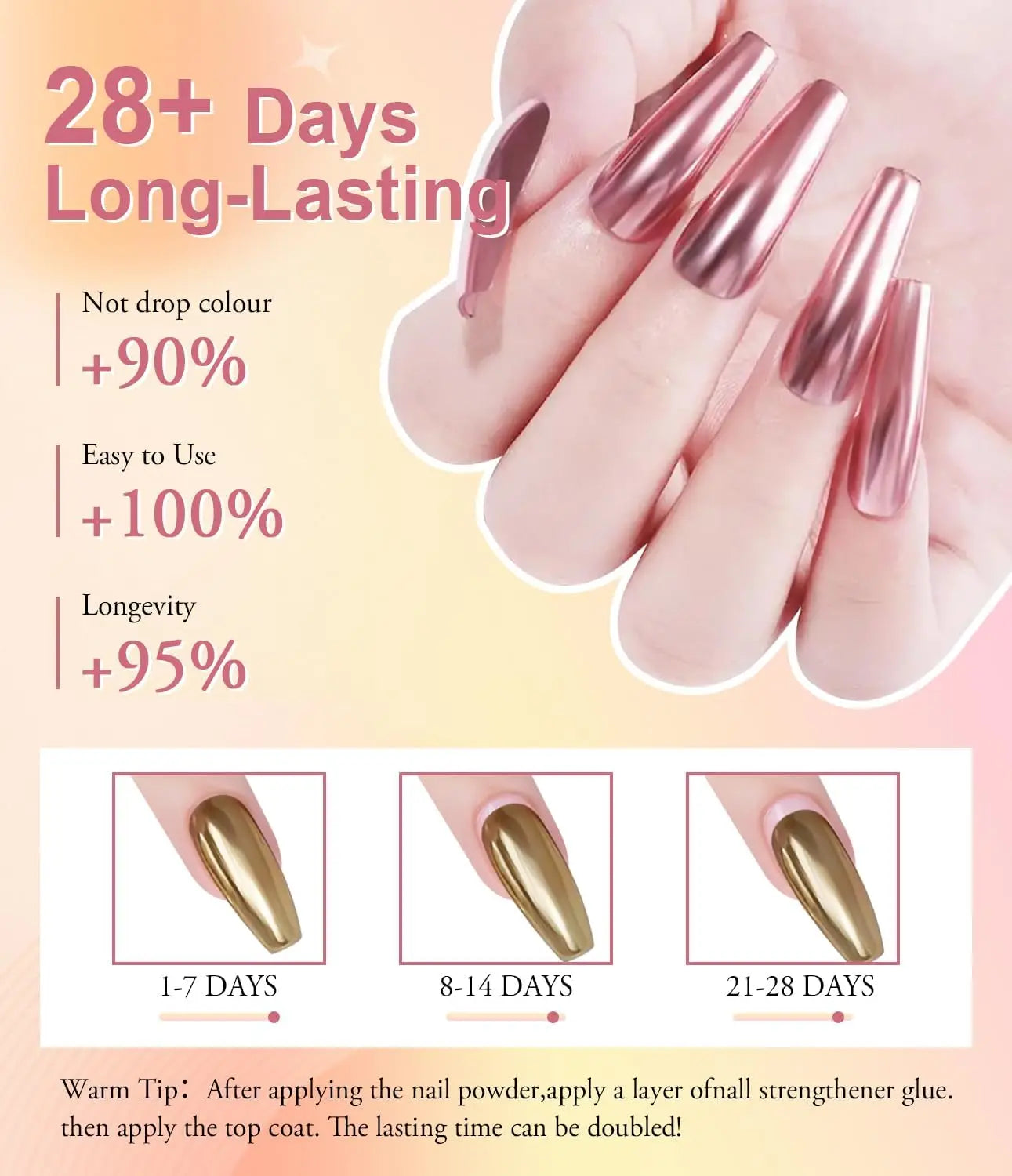 6Colors/Set Metallic Mirror Chrome Nail Powder Holographic Chameleon Glitters Manicure Dust Rose Gold Champagne DIY Nail Powder