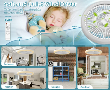 Modern Small Ceiling fan light E27 LED D25cm smart remote control bedroom fans lamp study kitchen Home decoration