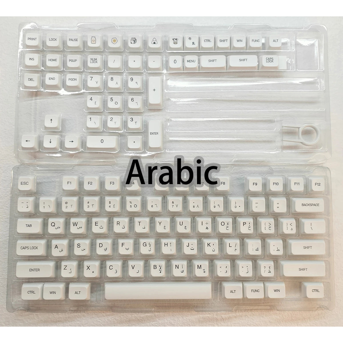 Minimalist White PBT Keycaps 120 Keys Korean Spanish English Multilingual XDA Profile for Mechanical Keyboard Magnetic Keyboard