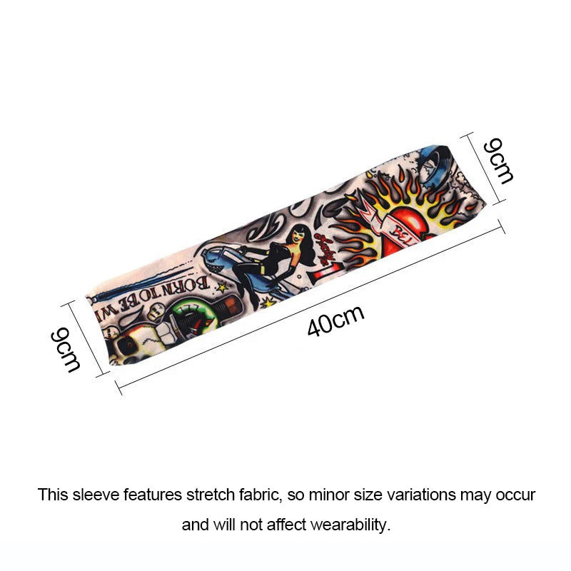 6 PCS Tattoo Sleeves Unisex Summer Cycling Sun Protection Arm Covers Beach Driving Fishing Breathable Nightclub Elastic Sleeves