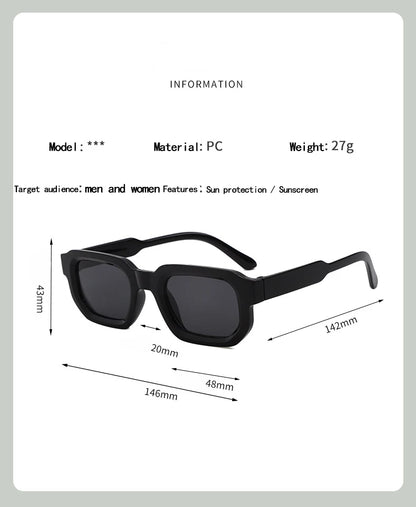 New Retro Rectangular Frame Sunglasses - Fashionable Retro Sunglasses With Uv400 Protection3007
