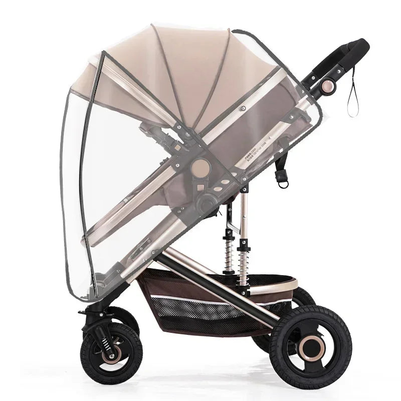 Universal Waterproof Pram Rain Cover Baby Stroller Accessories Transparent Wind Dust Shield Zipper Open for Pushchairs Raincoat