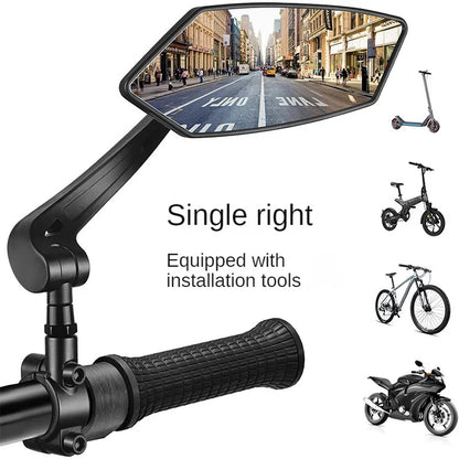 DOMEN Bicycle Rearview Wide Angle Mirror Cycling 360° Adjustable Rotate Road Bike Handlebar Rear View Mirrors Bike Accessories