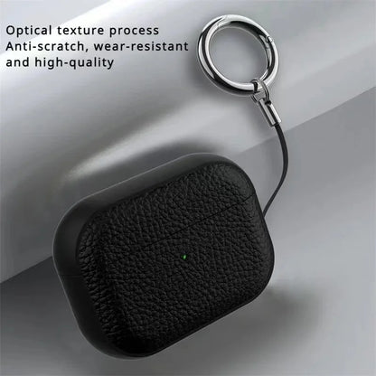 For Airpods Pro 1 2 Case Luxury Lychee Leather Business Earphone Case with Hook Strap Headphone Cover For Apple Air Pods 4 3 2 1
