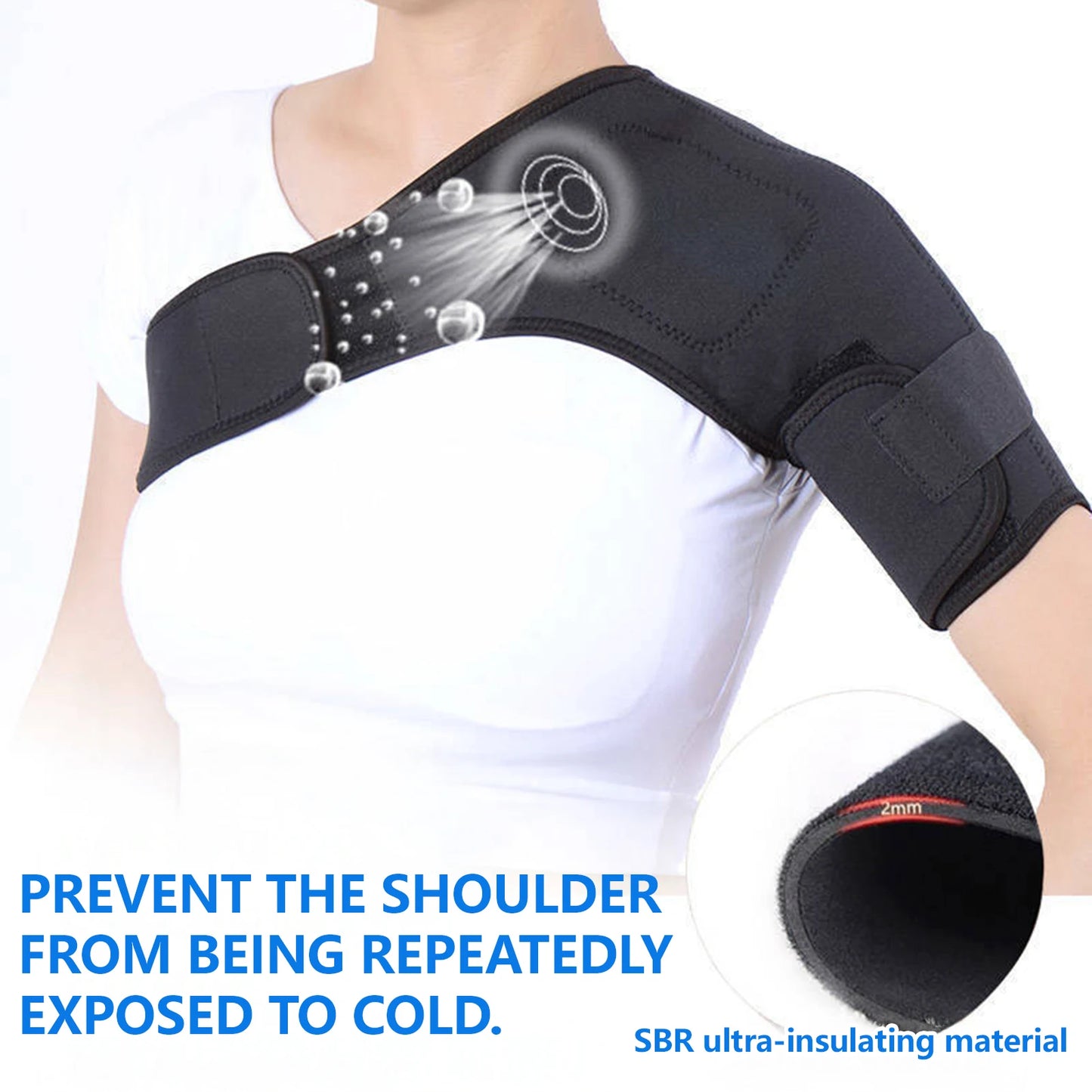 Self-heating Adjustable Single Shoulder Wrap Brace Shoulder Pain Relief Massager Brace For Rotator Cuff Cervical Shoulder Pad