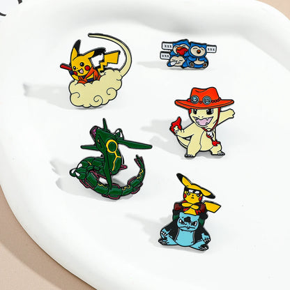Pokemon Anime Enamel Lapel Pin - Japanese Cartoon Collectible Badge Cute Design Ideal Gift for Children Backpack Hat Collar Broo