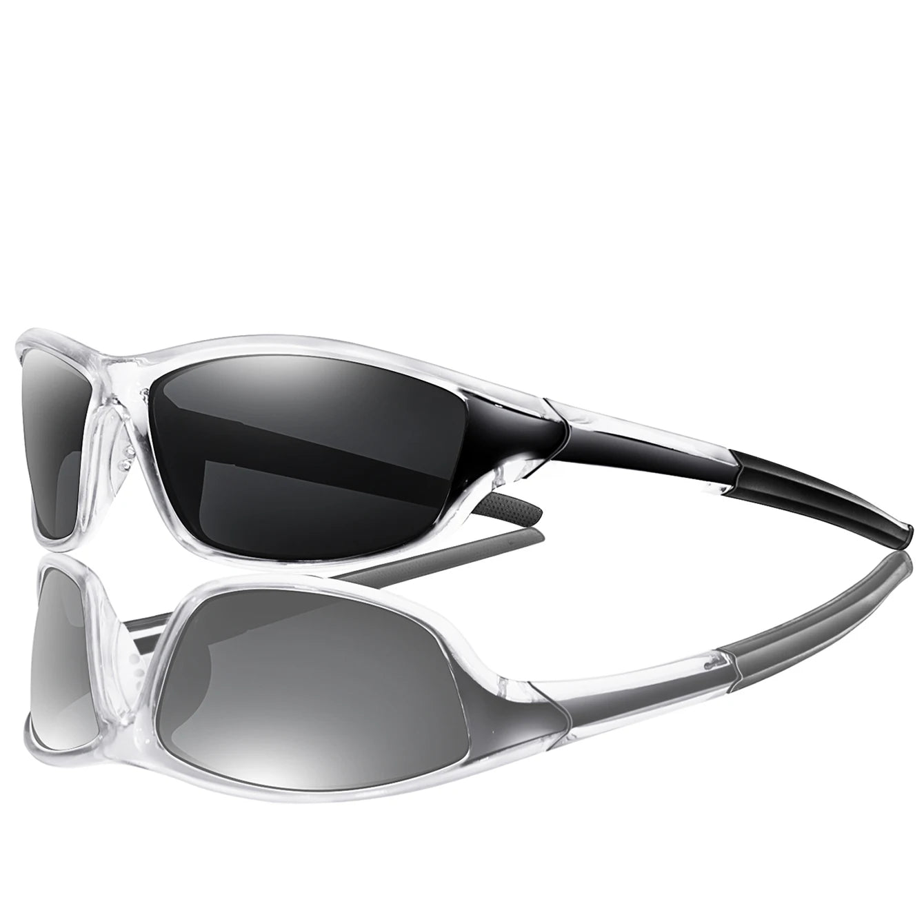Men and Women Polarized Fishing Sunglasses Outdoor Sports Cycling Driving Hiking Eyewear Camping Travel Transparent Frame UV400