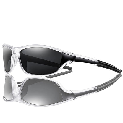 Men and Women Polarized Fishing Sunglasses Outdoor Sports Cycling Driving Hiking Eyewear Camping Travel Transparent Frame UV400
