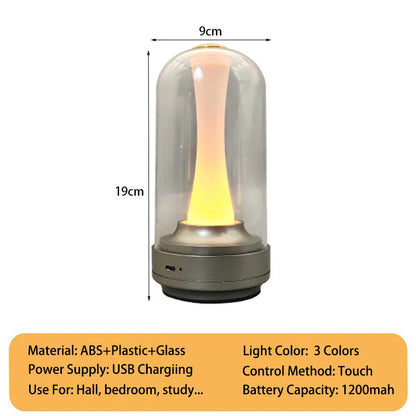 Dimmable Candle Room Lamp Rechargeable Touch Waterproof Reading Mood Light For Home Bedside Bar Desk Outdoor Mushroom Lamp