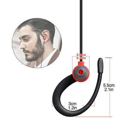 Two Way Radio 2 Pin K Head Soft Ear Hook Earpiece Walkie Talkie Headset with Mic PTT for BaoFeng UV-5R BF-888s Kenwood Retevis