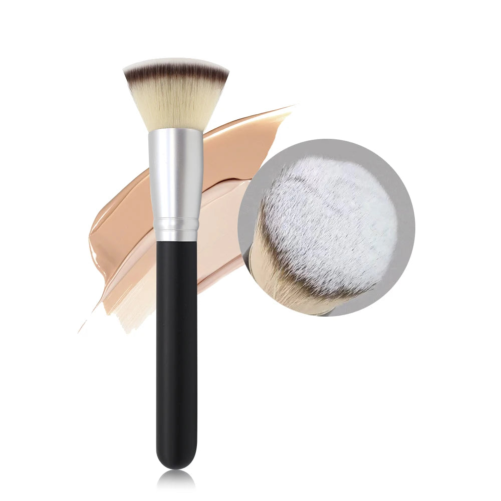Arc-shaped Flat-head Ultra-thin Foundation Brush, Paint-free And Traceless Foundation Liquid Brush, Professional