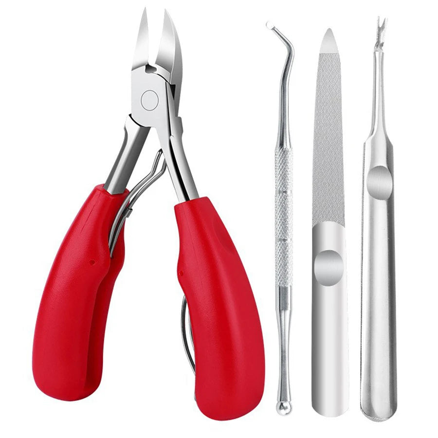 Professional Grade Concave Stainless Steel Nail Clippers for Thick Nails and Ingrown Toenails Sharp Curved Blade for Easy Trimmi