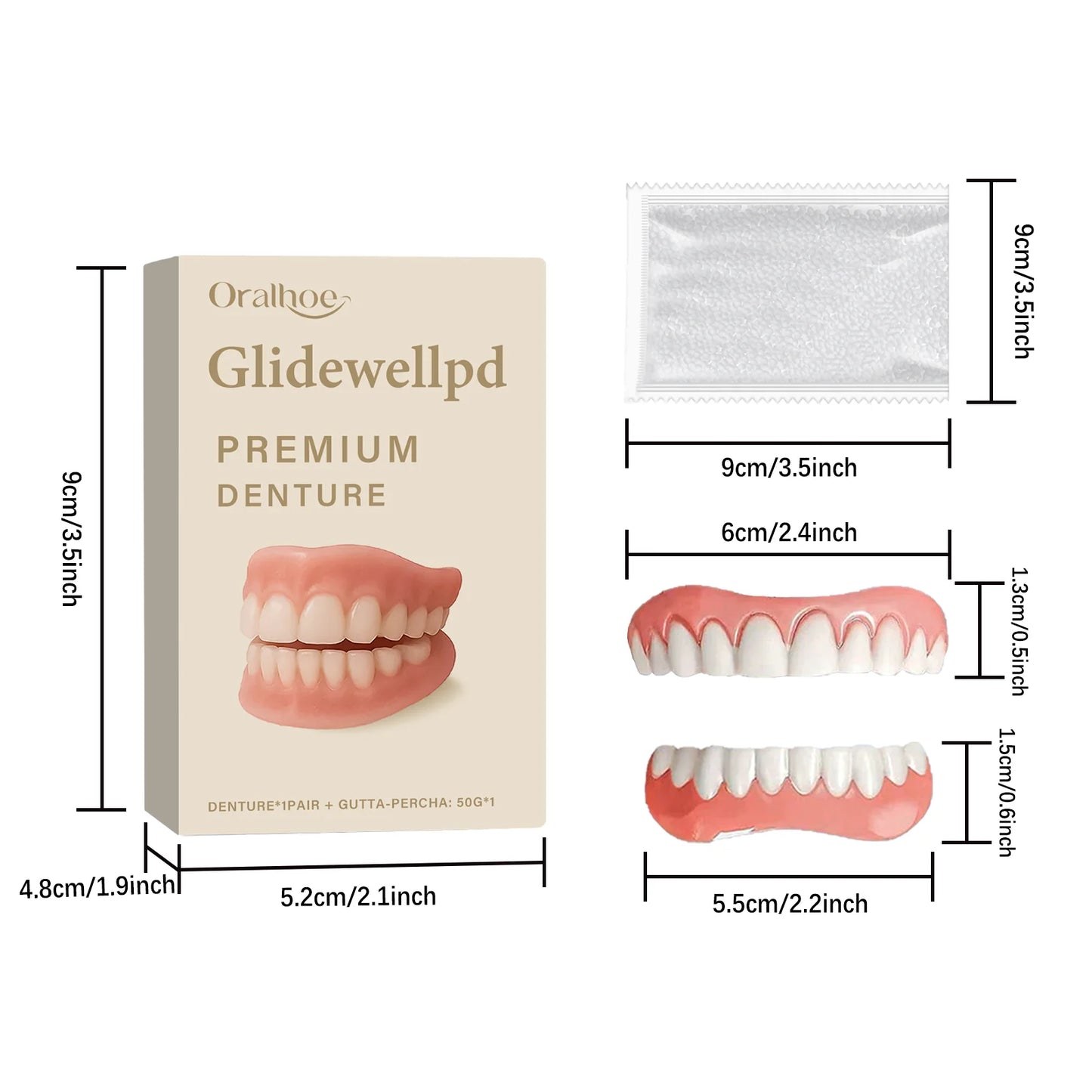 Full Denture Fake Teeth User Friendly Natural Safe Silicone Upper & Lower Veneers Perfect Laugh Veneers Dentures Paste Fake Teet