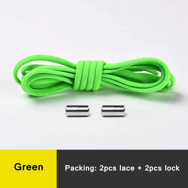 Semicircle No Tie Shoelaces Elastic Shoe laces Sneakers shoelace Metal Lock Lazy Laces for Kids and Adult One size fits all shoe