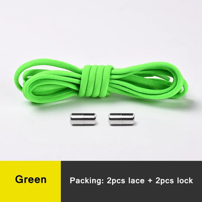 Semicircle No Tie Shoelaces Elastic Shoe laces Sneakers shoelace Metal Lock Lazy Laces for Kids and Adult One size fits all shoe