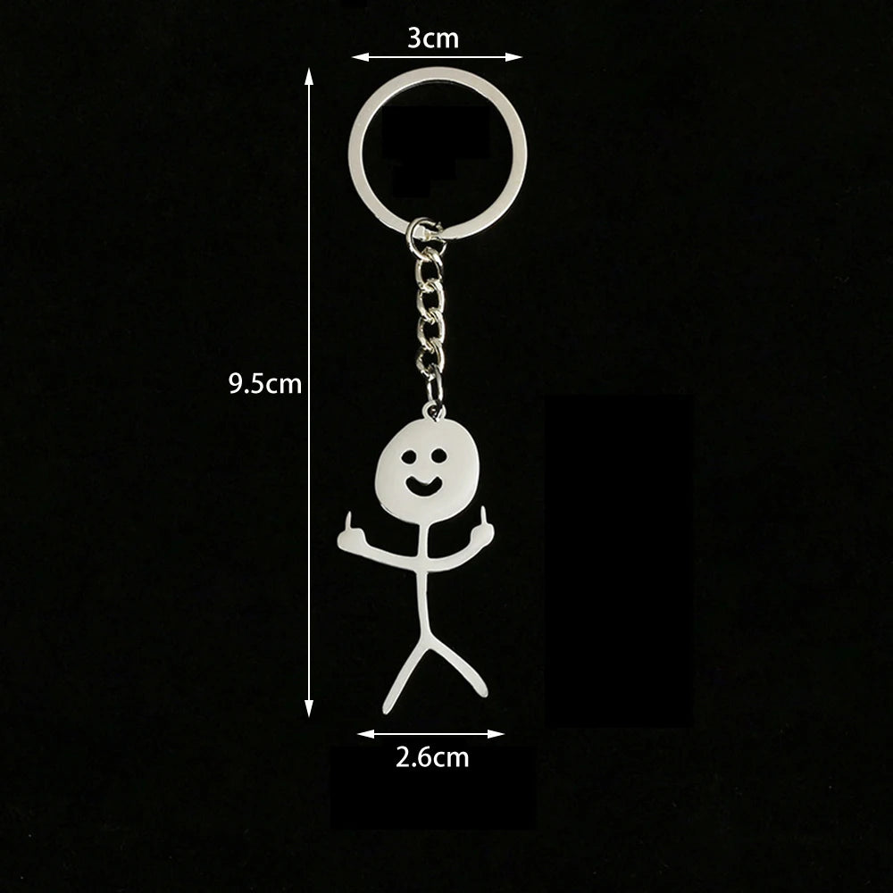 Fun Match People Keychain Creative Car Keyrings Heart To Heart Middle Finger Lovers Key Chain New Bag Pendant Couple'S Gifts