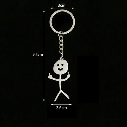 Fun Match People Keychain Creative Car Keyrings Heart To Heart Middle Finger Lovers Key Chain New Bag Pendant Couple'S Gifts