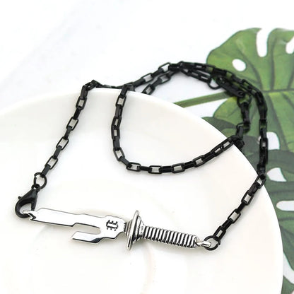 Anime Jujutsu Kaisen Fushiguro Toji Sword Necklace Spear Of Tianri Knife Pendant Cosplay Necklaces For Unisex Choker Jewelry