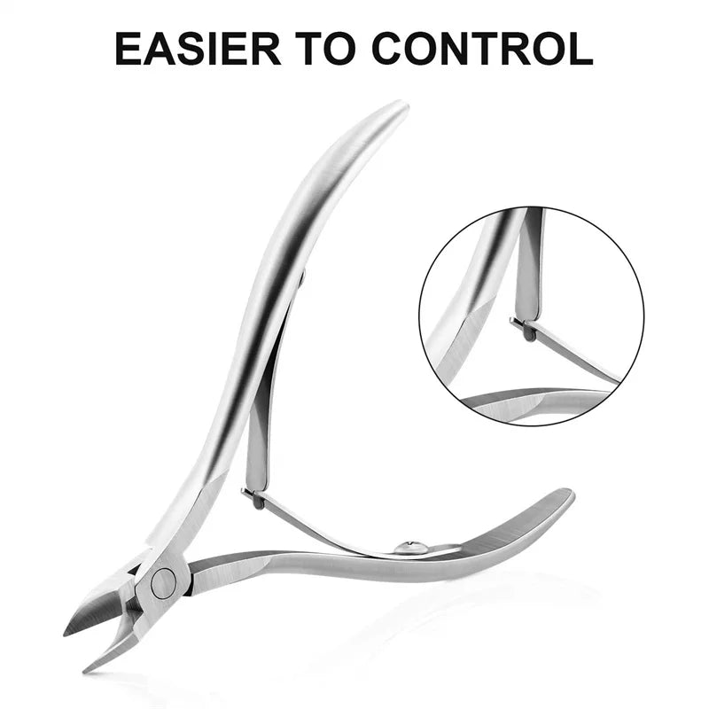 Professional Cuticle Cutter Nail Nippers Scissors Manicure Pusher Pedicure Tong Dead Skin Remover Nail Cuticle Regrowth Tool