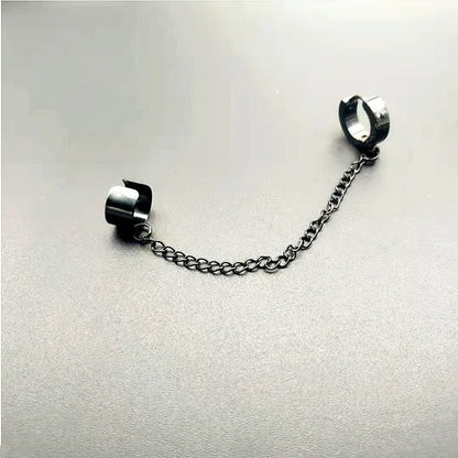 1 Pcs Stainless Steel Painless Ear Clip Earrings for Men Women, Punk Silver Color Non Piercing Fake Earrings Jewelry Gifts