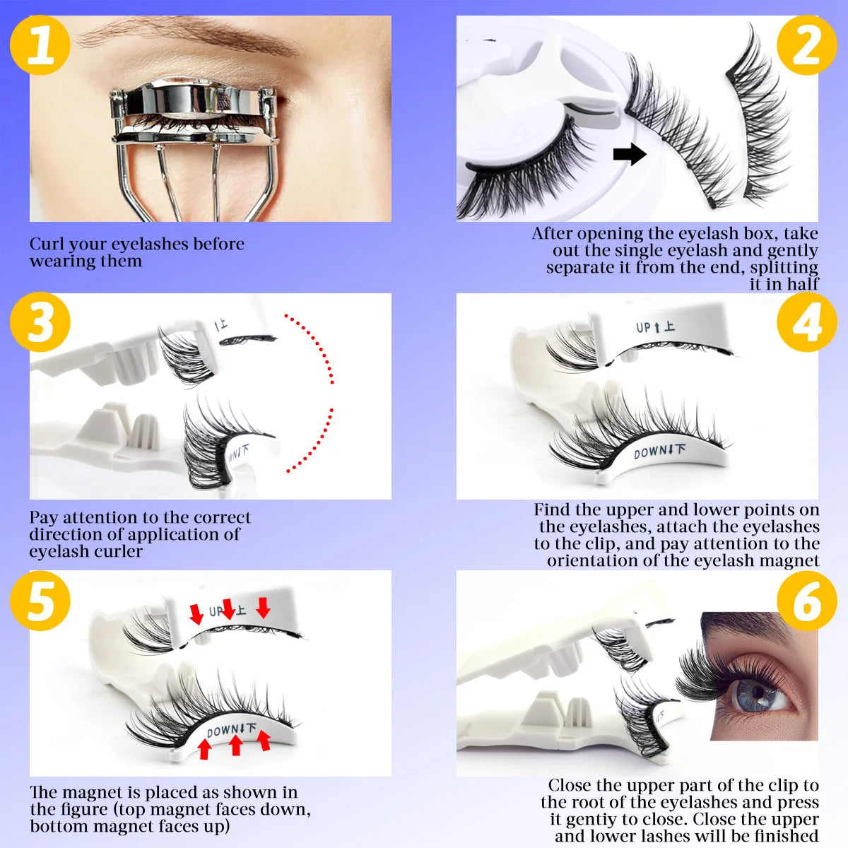 YSDO 1Pair Glue-free Magnetic Eyelashes Natural 3D Mink Eyelashes 2025 New Reusable Sensitive Eye Friendly Magnet Eyelash Kit