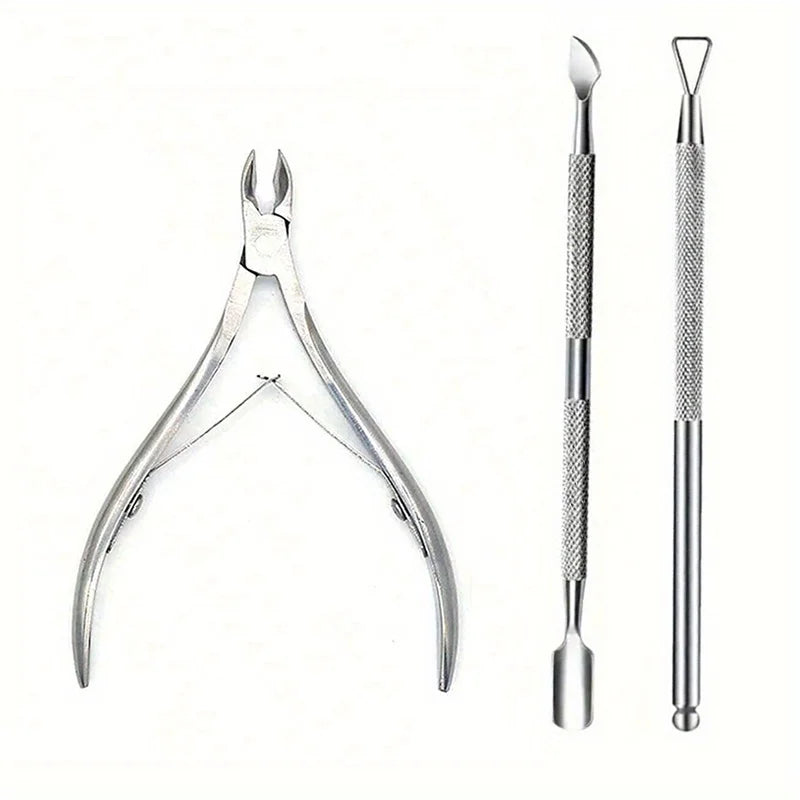 Nail Cuticle Pusher Tweezer Rainbow Cutter Nipper Clipper Dead Skin Remover Stainless Steel Manicure Nails Art Tool ManicureTool