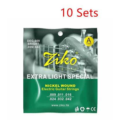 ZIKO DEG-009 Electric Guitar Strings Steel Core Surface Coating Nickel Extra Light Special Musical Instrument Accessorie Parts