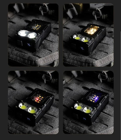 Multifunctional Ajustable Angle LED Flashlight Outdoors Mini Work Light Portable Magnet USB Rechargeable Camping Light