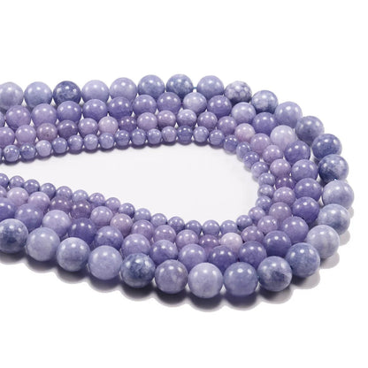 Natural Angelite Stone Loose Beads For Jewelry Making Diy Bracelets Necklace 15" Cord Not Included 4mm 6mm 8mm 10mm