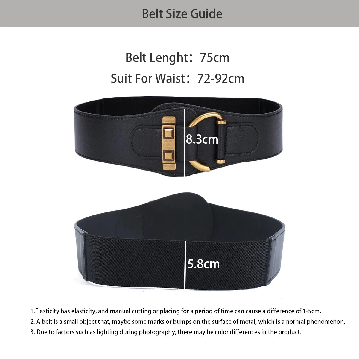 Designer Belts For Women High Quality Luxury Female Waist Stretch Cummerbunds Black Elastic Corset Belt Big Dress Waistband