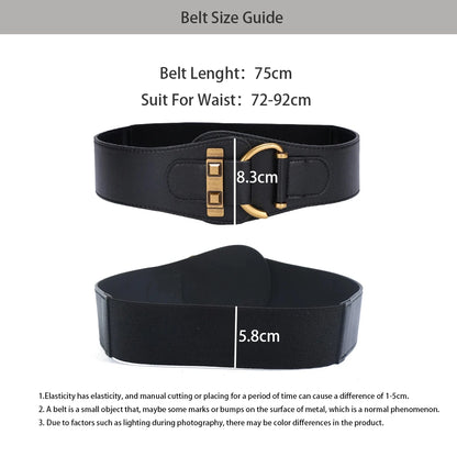 Designer Belts For Women High Quality Luxury Female Waist Stretch Cummerbunds Black Elastic Corset Belt Big Dress Waistband
