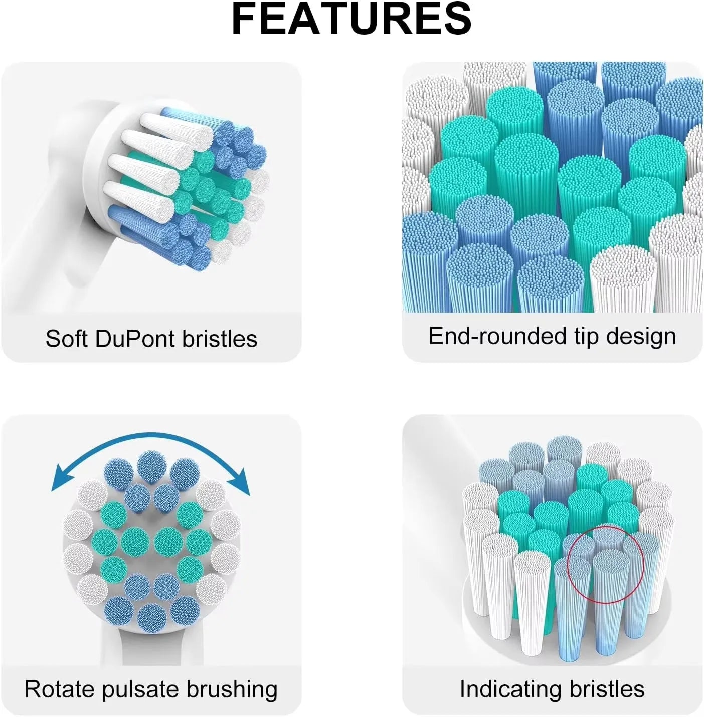 4/12/16/20 Pcs Electric Toothbrush Replacement Brush Heads Compatible with Oral-B Braun Professional - Soft Bristles Dental Care