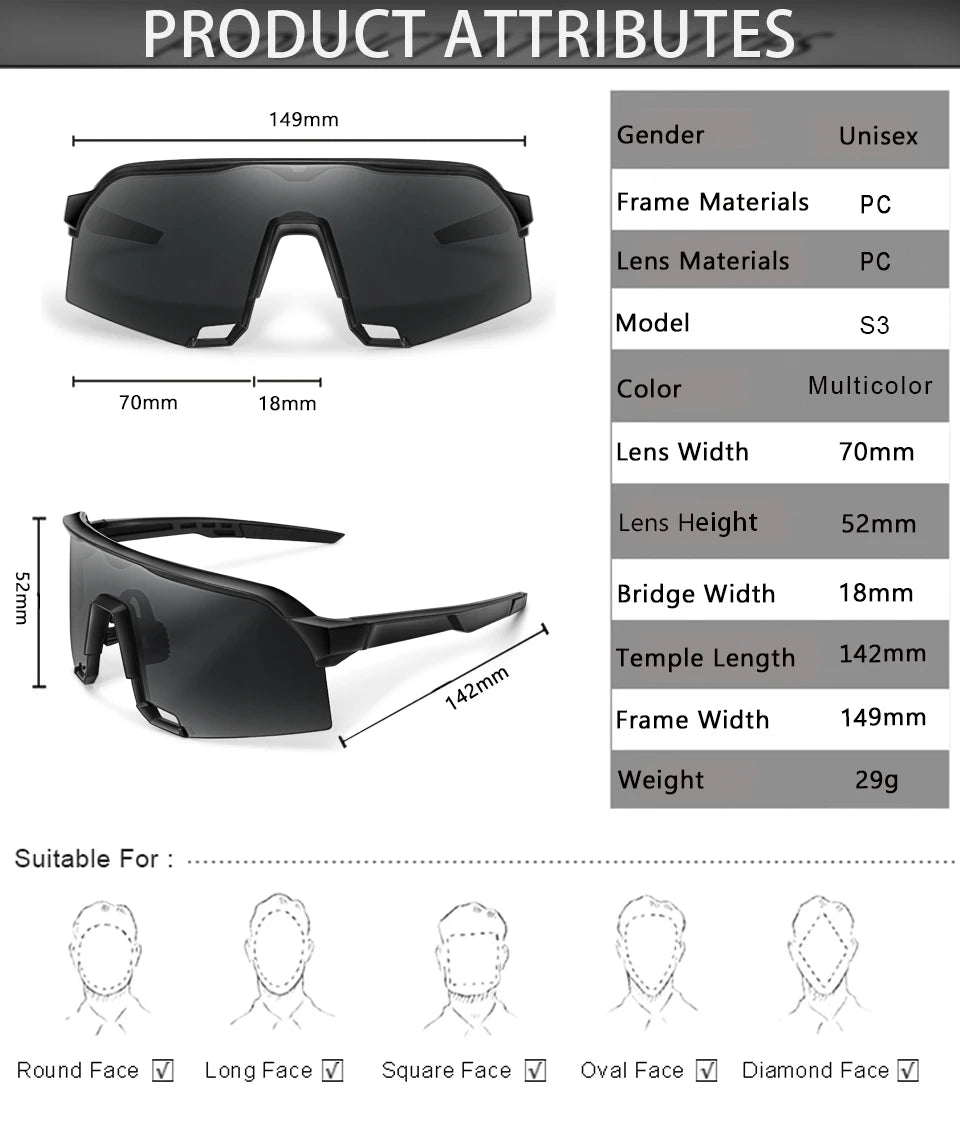 New Style Outdoor Sports Sunglasses Oversize Windproof Goggles for Men And Women Cycling Bicycle Road Hiking Camping