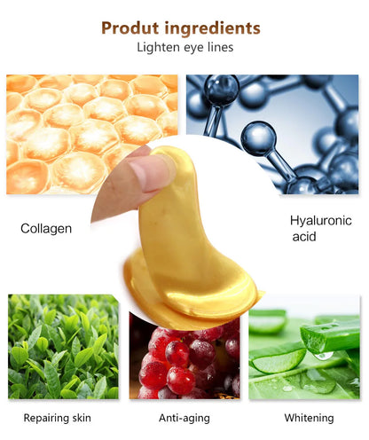 100pcs=50pairs Gold Collagen Eye Mask skincare Anti-Aging Anti Dark Circles Remove Puffiness Moisturizing Eye Patches Skin Care