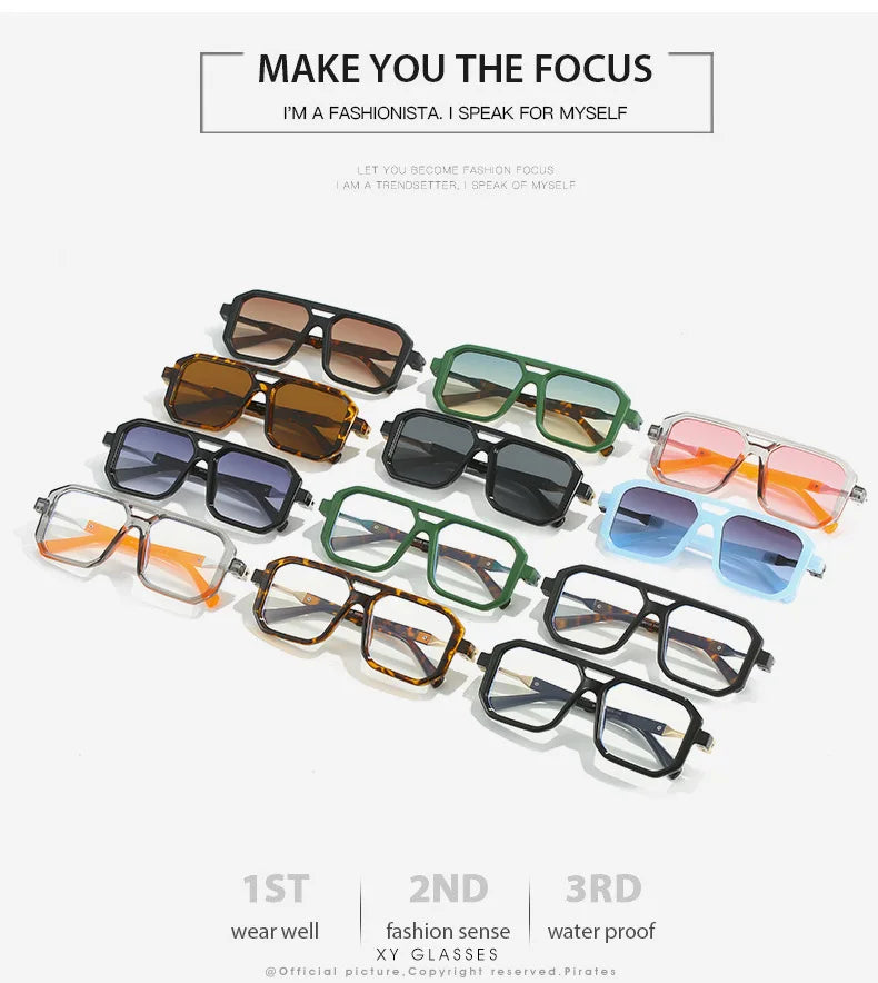 Punk Sunglasses Men Brand Designer Square Sun Glasses UV400 Fashion Cool Shades Women