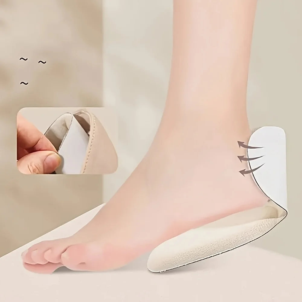 Double-Layer Thick T-Shaped Foam Heel Pad And Heel Cup - Soft, Breathable, Non-Slip, Durable, Comfortable To Wear In High Heels