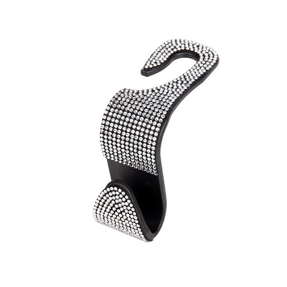 Rhinestone Decor Car Seat Back Hook Hanger Universal Bling Diamond Vehicle Auto Headrest Storage Holder Car Accessories
