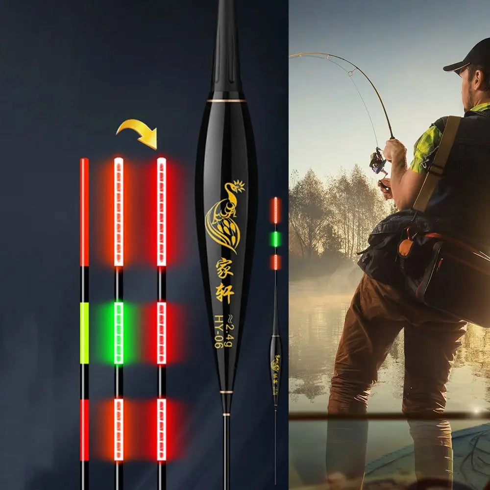 Smart Led Fishing Float Highly Sensitive Remind Buoy Gravity Sensor Glowing Electric Night Fishing Strobe Long Tail